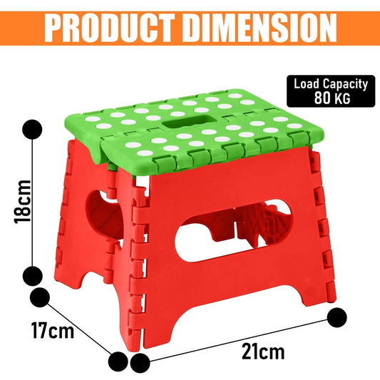 Pack of 3 FOLDING STEP STOOL CARRY HANDLE PORTABLE LIGHTWEIGHT