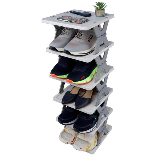 Foldable Plastic Shoe Rack Organizer
